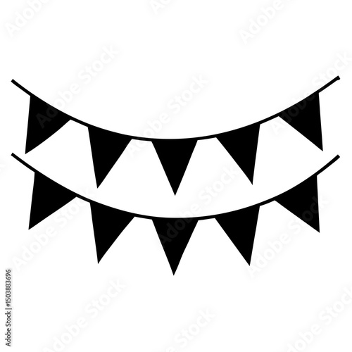 Black triangle bunting flags party decoration