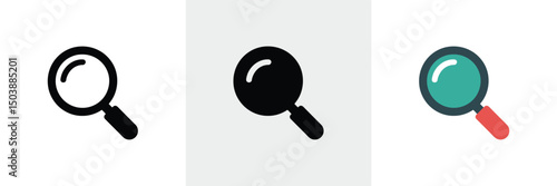 Magnifying Glass Icons Illustration, Search Symbol Isolated on White Background