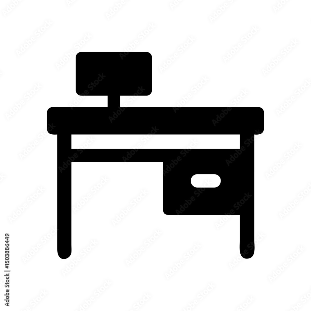 desk silhouette workspace furniture flat icon
desk silhouette workspace furniture flat icon