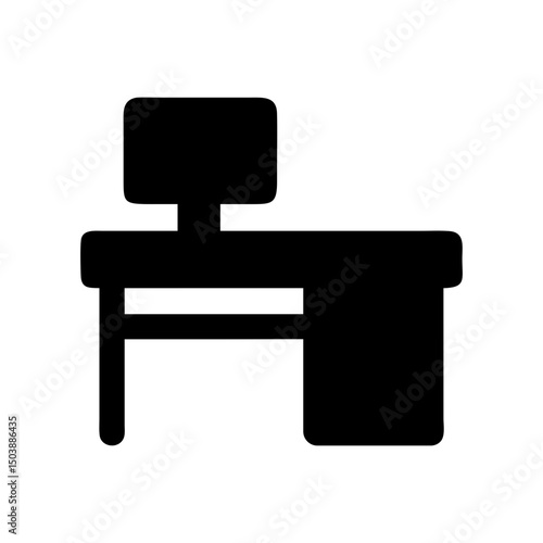 desk workspace silhouette icon design
