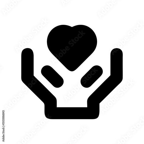 heart emblem crisp bold vision icon
