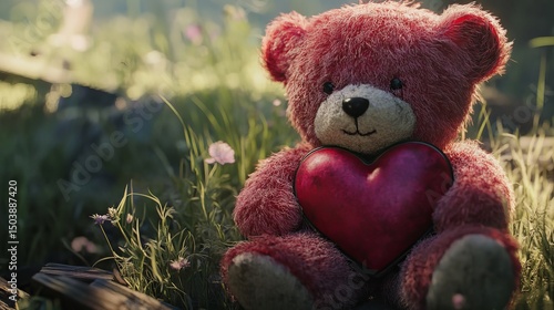Adorable Pink Teddy Bear: High-Resolution Image