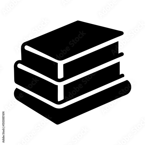 books stack literature silhouette icon

