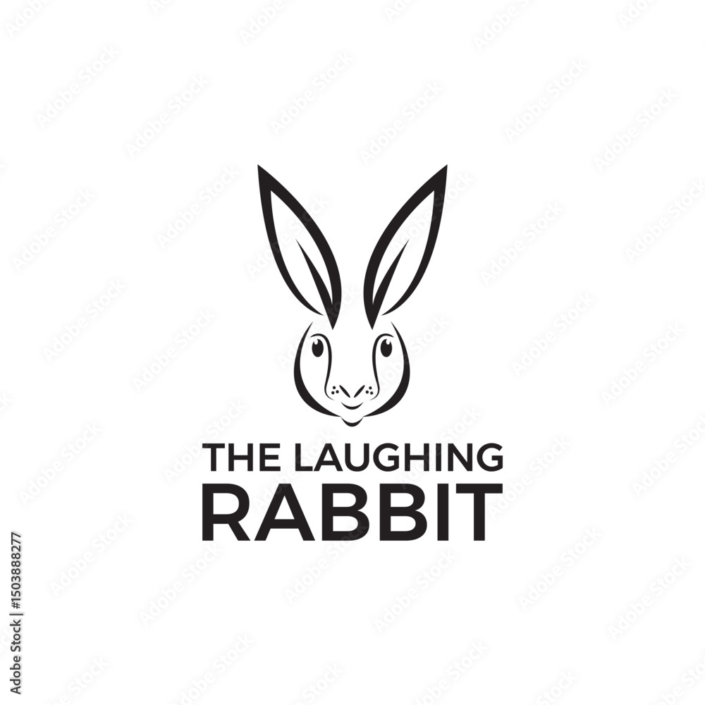 Fototapeta premium Cute and modern Rabbit logo featuring a sleek bunny silhouette or playful character, perfect for pet brands, kids’ products, farms, or businesses promoting softness, agility, and charm. 