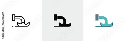 Pollution pipe pouring liquid isolated in multiple icon designs