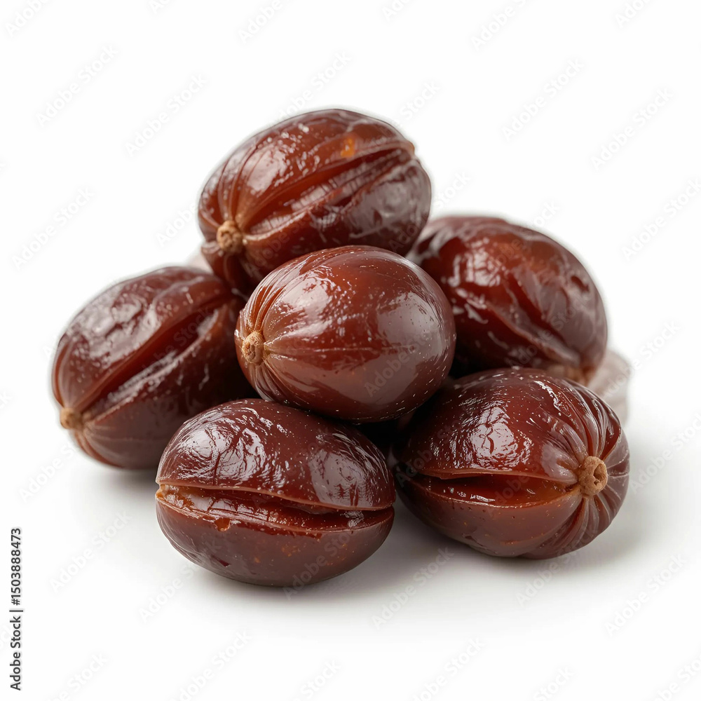 Illustration of dates fruit (Khajur) on a white background, featuring rich brown tones and natural texture. Illustration of dates fruit (Khajur) on a white background, featuring rich brown tones and natural texture.