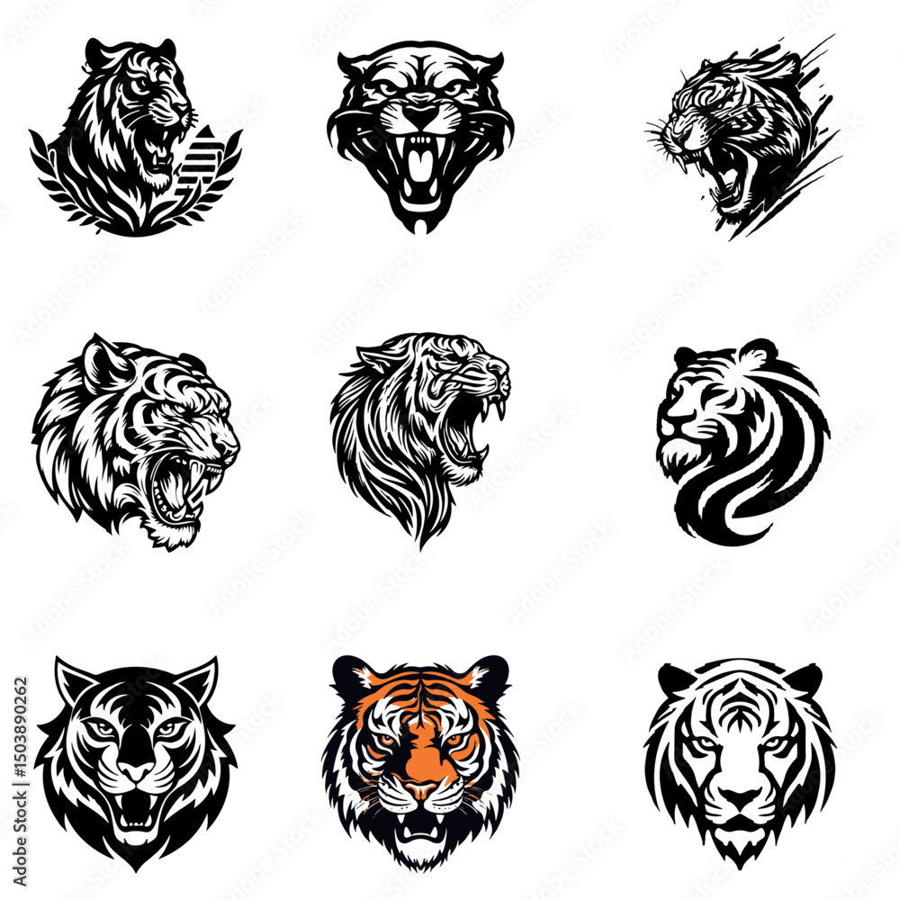 Obraz premium tiger vector image