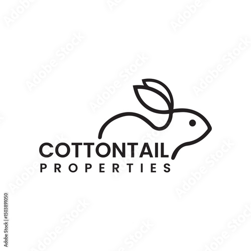 Charming Rabbit logo with a clean bunny icon and soft curves, ideal for pet shops, kids' brands, farms, or nature-inspired businesses symbolizing gentleness, speed, and playfulness.
