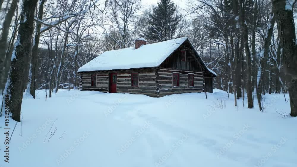 Snowy Winter Cabin in a Forest Snowy Winter Cabin in a Forest