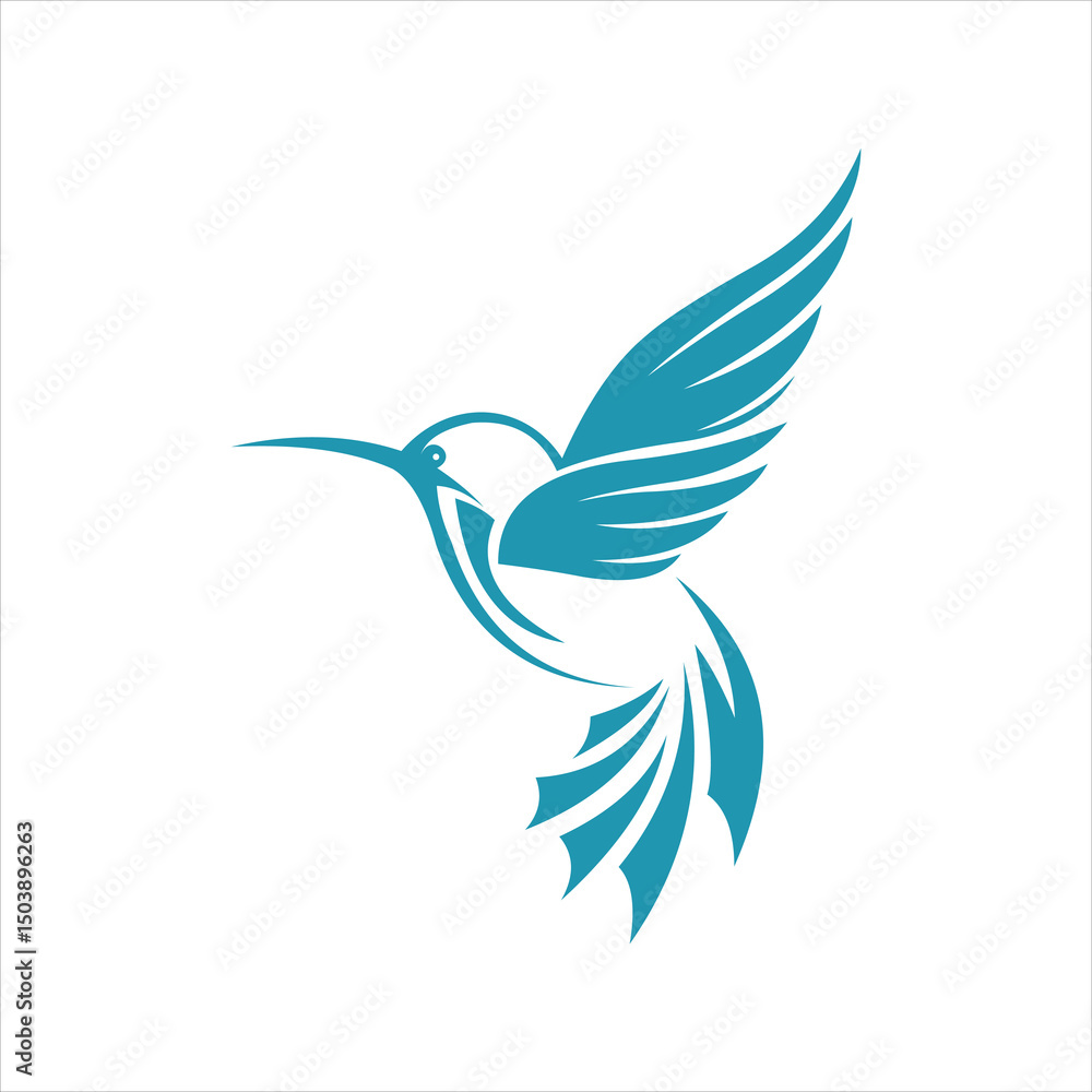 Fototapeta premium Hummingbird Logo Design Vector Template