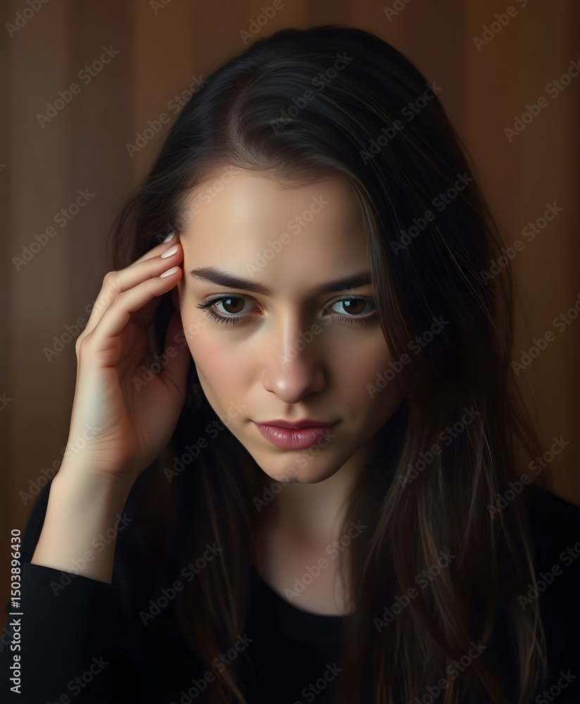 Fototapeta premium Focused Young Man with Glasses Indoors