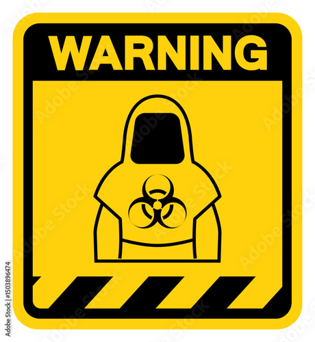 Protective Clothing Of Biological Hazard Warning Sign, Vector Illustration, Isolate On White Background Label.EPS10