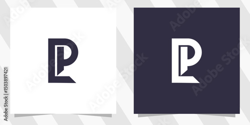 Letter pl lp logo design vector