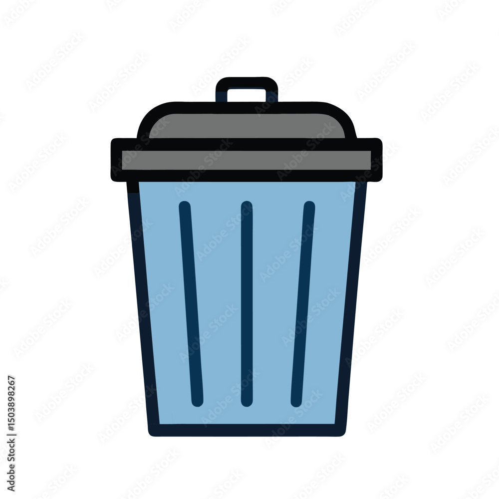 Vector Trash Bin Icon – Flat Design Garbage Can Symbol for Web, App, or UI Vector Trash Bin Icon – Flat Design Garbage Can Symbol for Web, App, or UI