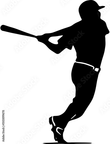baseball player silhouette vector illustration