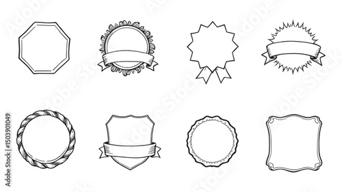 Antique style badge with elegant flair