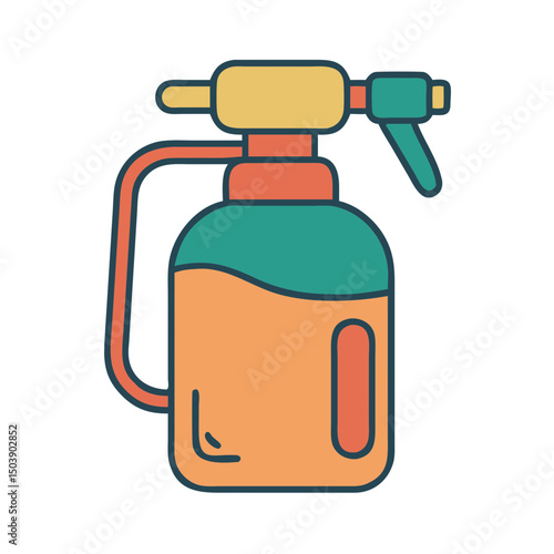 Garden sprayer illustration, colorful design, for gardening blogs