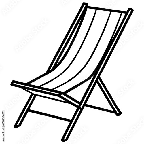 Simple line drawing of a deck chair