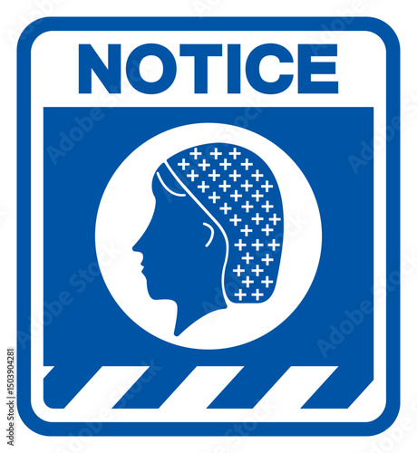 Notice Wear Hair Net Symbol Sign, Vector Illustration, Isolate On White Background Label. EPS10