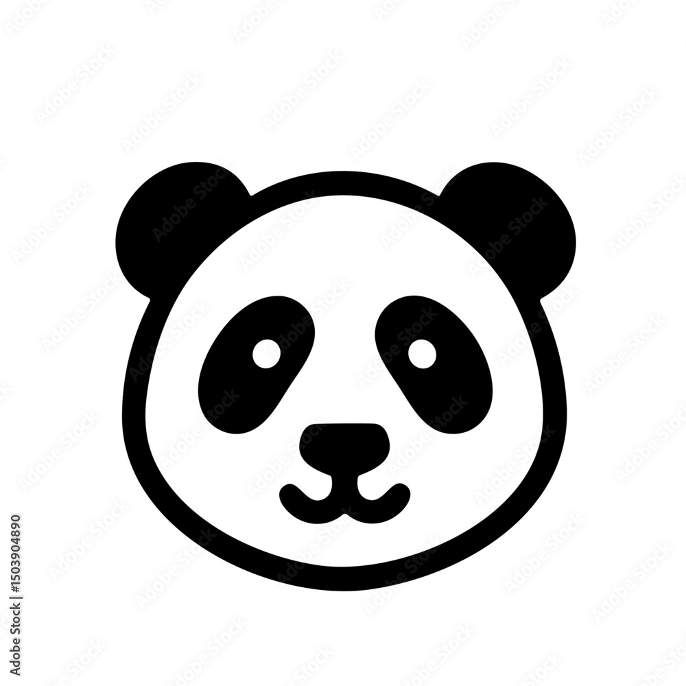Simple Outline Panda Head Illustration Wildlife Animal Face Icon Graphic Simple Outline Panda Head Illustration Wildlife Animal Face Icon Graphic