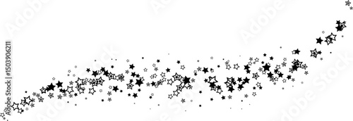 Flying stars. Starry vector decoration effect. Design elements for anniversary, birthday, party or other celebrating events.