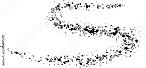 Flying stars. Starry vector decoration effect. Design elements for anniversary, birthday, party or other celebrating events.