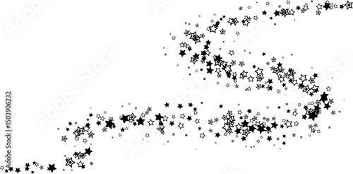 Flying stars. Starry vector decoration effect. Design elements for anniversary, birthday, party or other celebrating events.