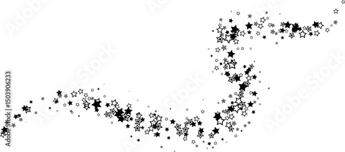 Flying stars. Starry vector decoration effect. Design elements for anniversary, birthday, party or other celebrating events.