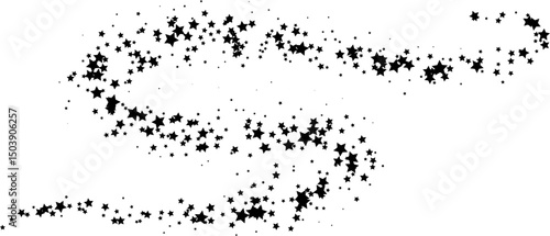 Flying stars. Starry vector decoration effect. Design elements for anniversary, birthday, party or other celebrating events.