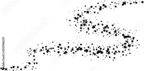 Flying stars. Starry vector decoration effect. Design elements for anniversary, birthday, party or other celebrating events.