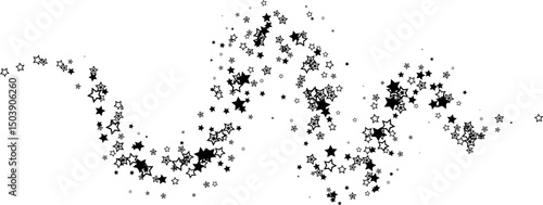 Flying stars. Starry vector decoration effect. Design elements for anniversary, birthday, party or other celebrating events.