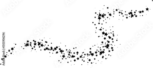 Flying stars. Starry vector decoration effect. Design elements for anniversary, birthday, party or other celebrating events.
