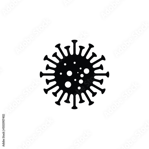 Coronavirus Bacteria Cell Icon, 2019-nCoV Novel Coronavirus Bacteria. No Infection and Stop Coronavirus Concepts. Dangerous Coronavirus Cell in China, Wuhan. Isolated Vector Icon