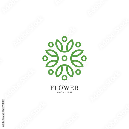 Abstract elegant flower logo icon vector design