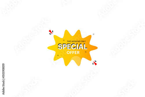 Special offer tag design: limited offer, discount, exclusive sales banner tag, price tag vector format, marketing deal sale tag, mega sale offer, vector EPS 10.
