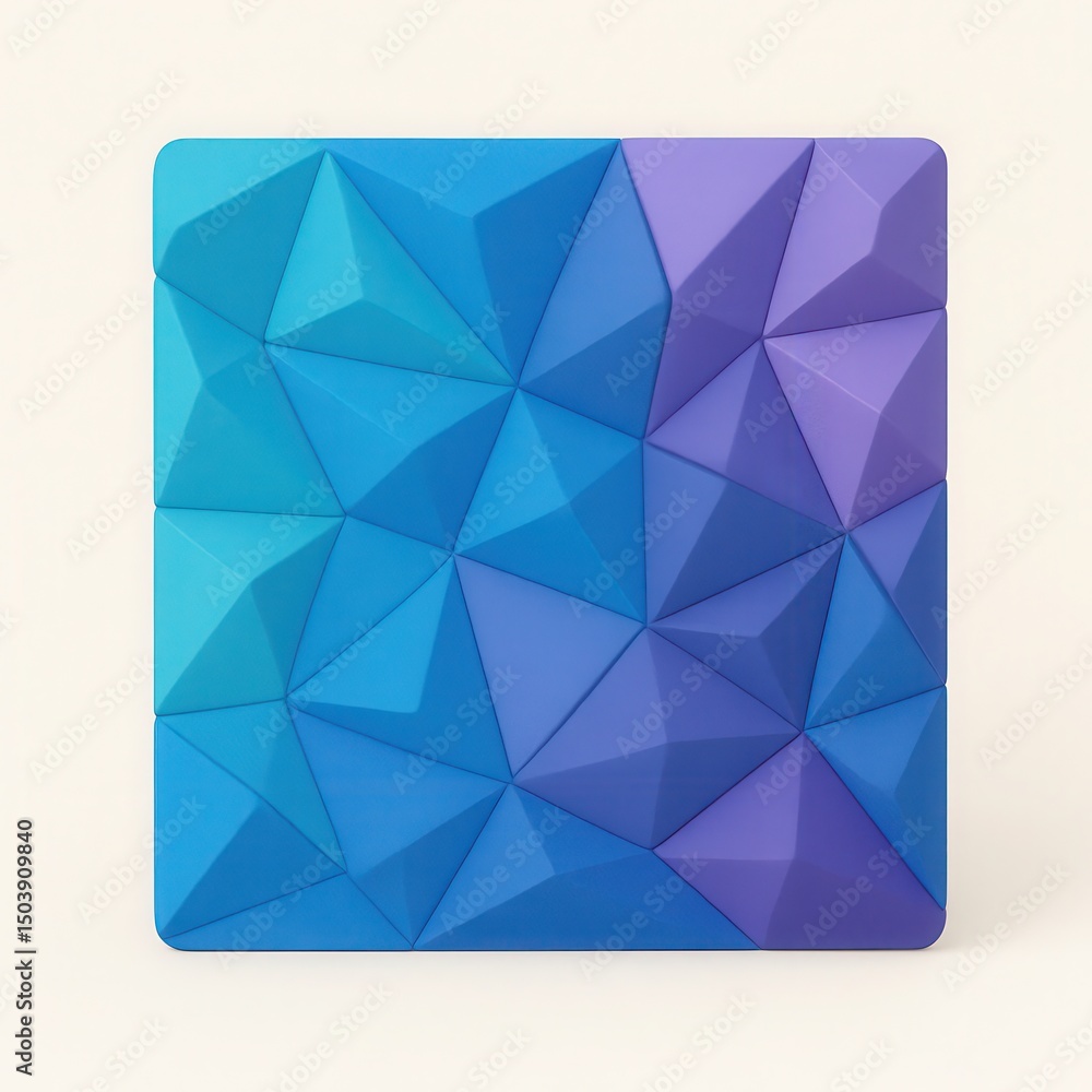 Fototapeta premium Abstract Geometric Blue Purple Triangular Pattern Texture