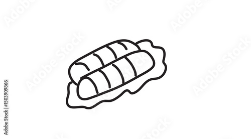 Chic Monoline Ice Cream Cone – Summer Dessert Line Illustration