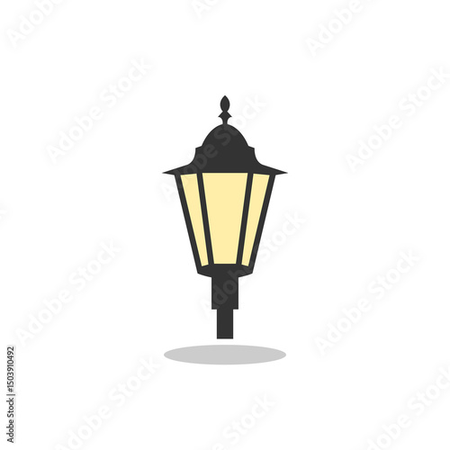 Street lantern icon with shadow