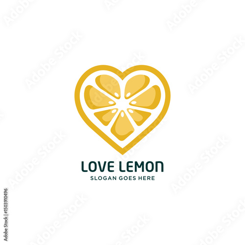 lemon heart logo vector designs