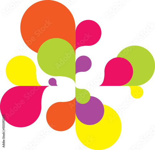 Abstract Decorative Banner Element with Colorful Fluid Liquid Shapes