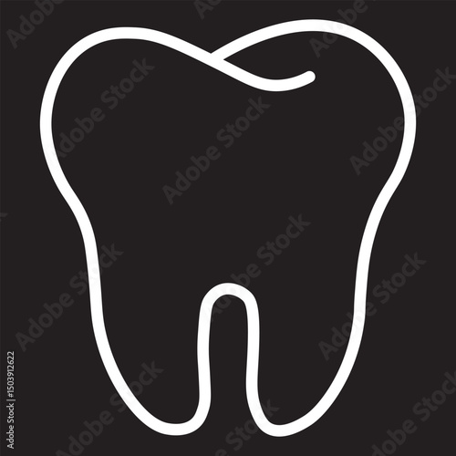 Tooth vector icon. Set of teeth for medical logo design. Tooth black illustration.