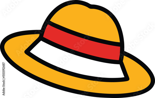 Straw hat on a white background