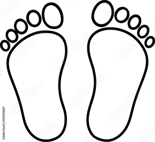 Bare Footprints vector black silhouette cricut design for T-Shirt
