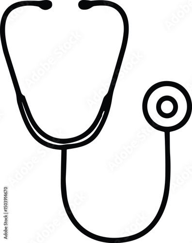 Stethoscope vector black silhouette cricut design for T-Shirt