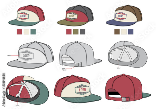 6 PANEL CAPS COMBINATION COLOR