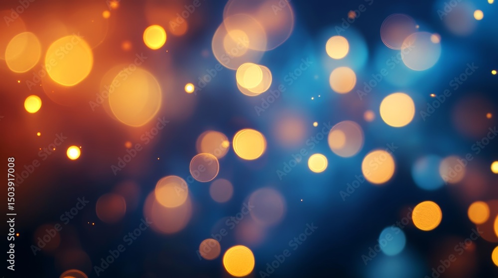 Obraz premium Abstract Blurred Lights Background with Blue and Orange Gradient