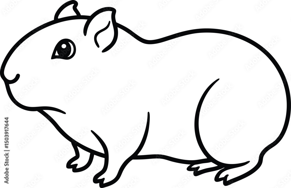 line art of a guinea on the white background line art of a guinea on the white background