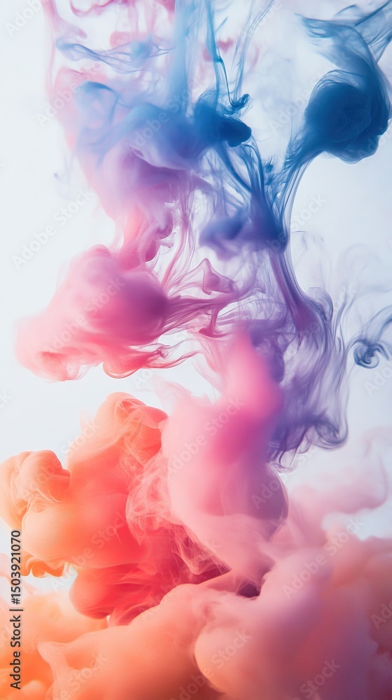 Fototapeta premium Vibrant Swirls of Pastel Ink Colors in Water create Abstract Art Design Background