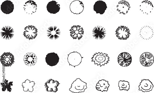 Vector Tree Top View Symbols Set for Architectural and Landscape Plans