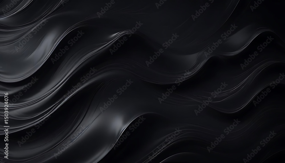 Fototapeta premium Black wave with a shiny surface